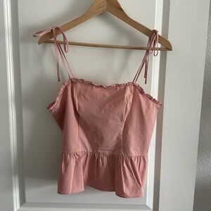 New with tags!! Express - light pink tie strap, top. Size medium.